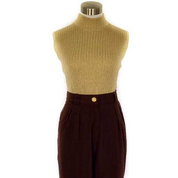 CHANEL Pants - Chanel Vintage High Waisted Pleated Pants FR 38